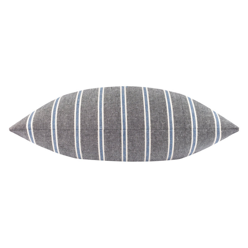 Ashritha Striped Cushion, Navy, Rectangle 30cmH x 50cmW