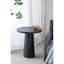 Table d'appoint ronde noire 22 po x 22 po x 25,5 po avec base en piédestal - Magnésium fabriqué pour une utilisation polyvalente, comme une table de chevet, un vestibule, un support à plante ou un ajout de salon dans une table polyvalente, élément