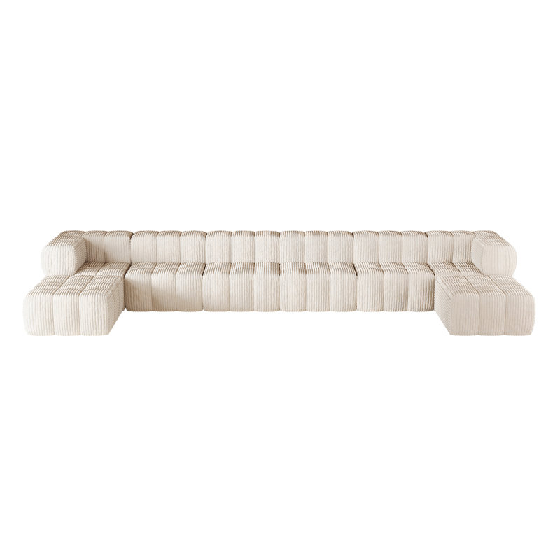 Springfield Modern Sofa, Cream Velvet