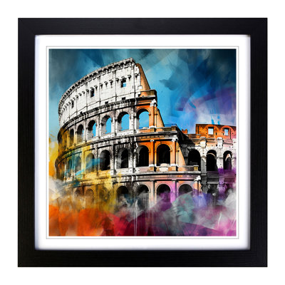 Colosseum Gestural Art - Framed Print
