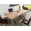 Solid Wood Top Metal Base Dining Table-64126011-64126010-64126008