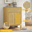 Armoire de rangement avec portes en rotin-1085617800