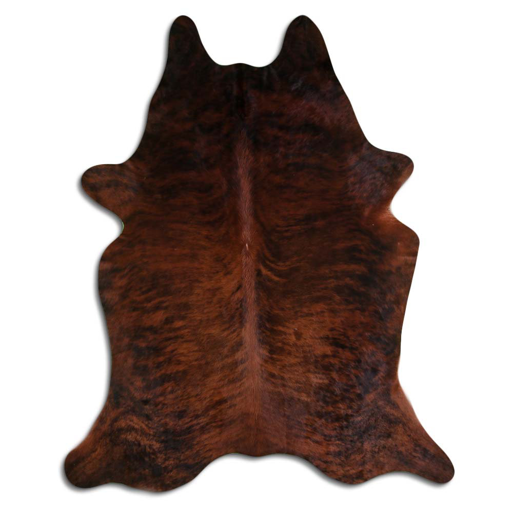 Marron Foncé et Blanc Grand Cuir de Vache Tapis Véritable