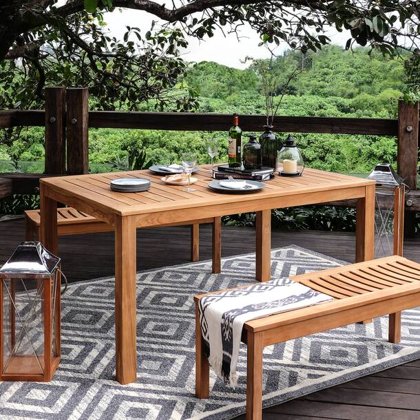 Birch Lane™ Summerton Teak Outdoor Side Table & Reviews | Wayfair