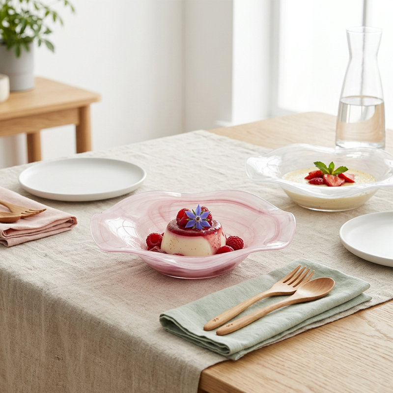 Bol en verre Wavy Edge, Pink