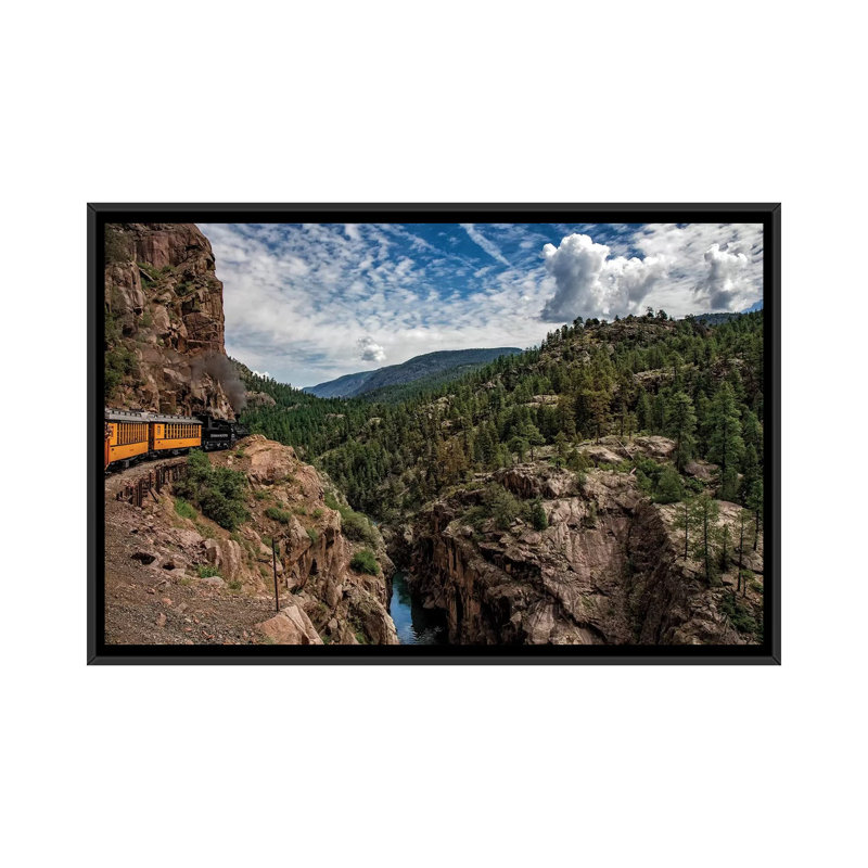 Rockies de train dans le, H 18 po x l 26 po x P 1,5 po, Pas de tapis, Toile avec cadre noir