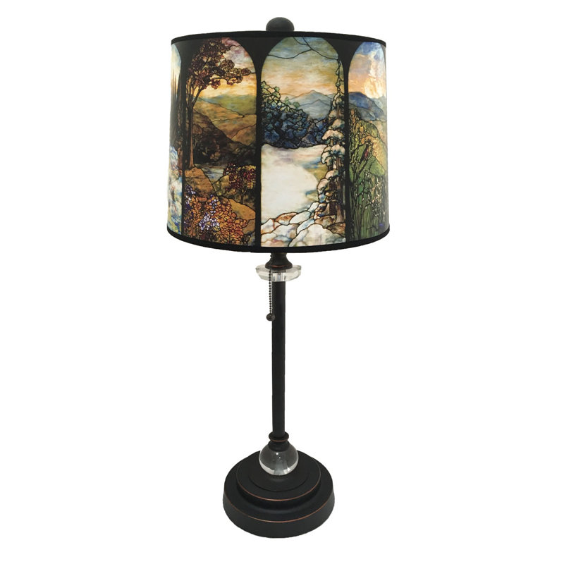 Lampe buffet 28" crystal Newby, Bronze