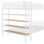 Lit superposé simple au-dessus d'un lit double en métal avec tablettes à 5 niveaux-1536122455