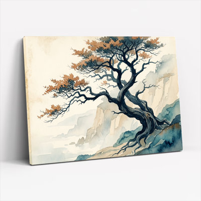 Arbre de montagne, art mural sur toile, ensemble de 1