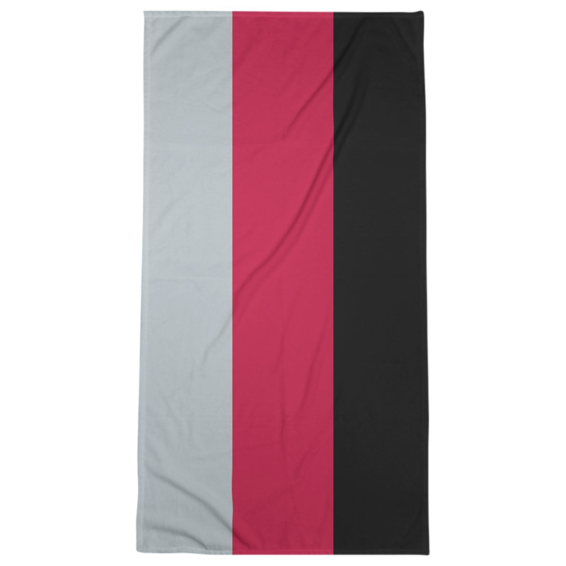 Cotton Blend Lightweight Bath Towel, Silver/Red/Black