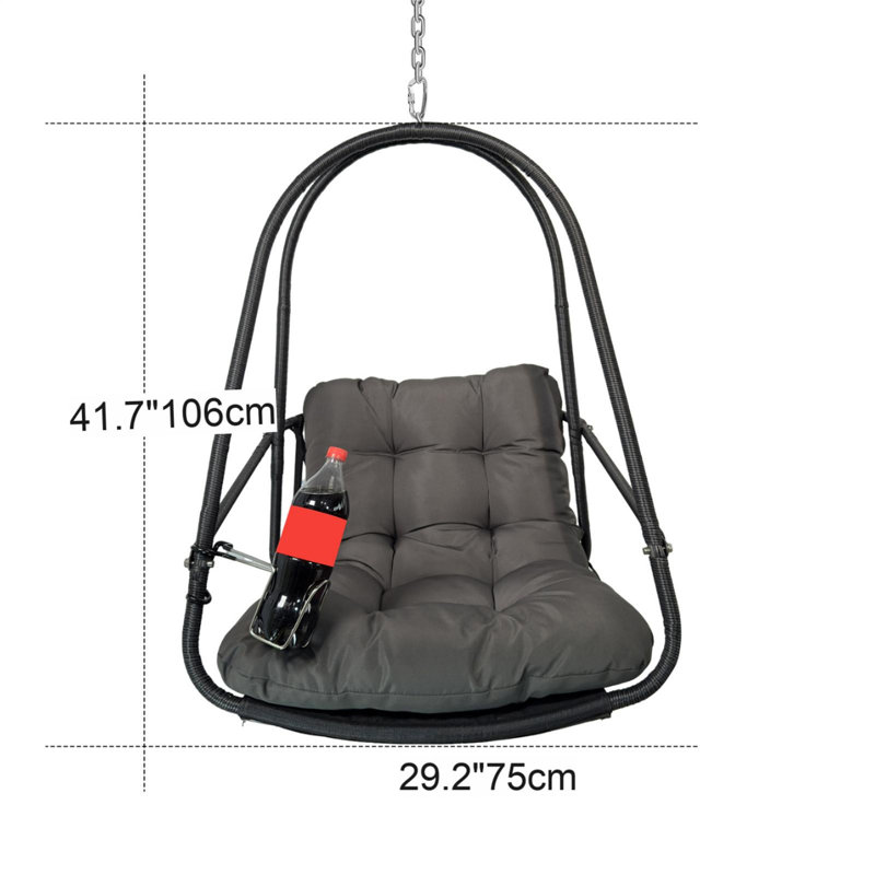 Fauteuil pivotant avec support en C, Noir