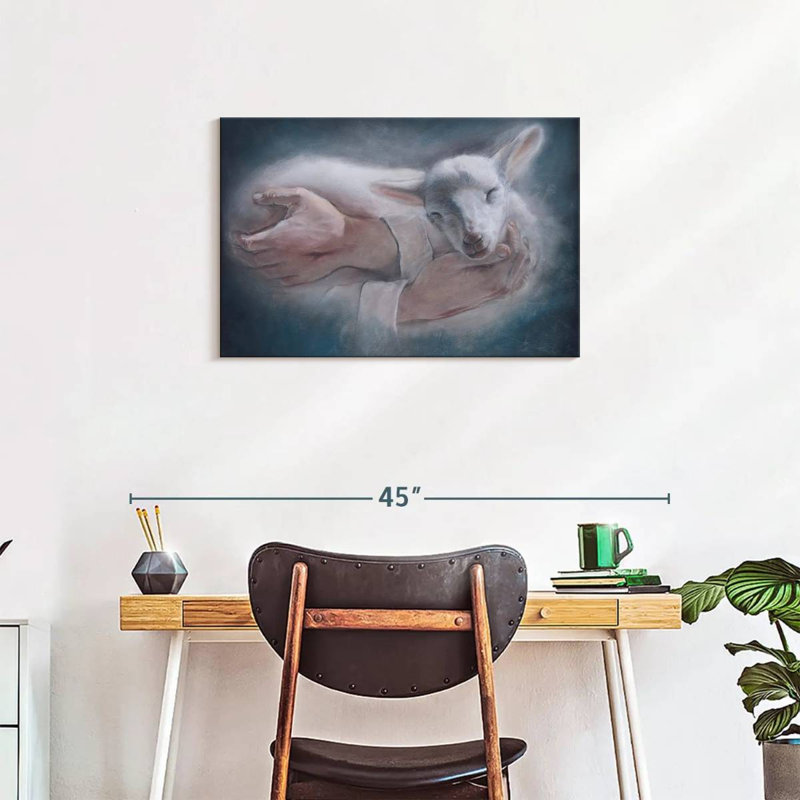 Adella Jesus Holding Lamb, 20" H x 30" W