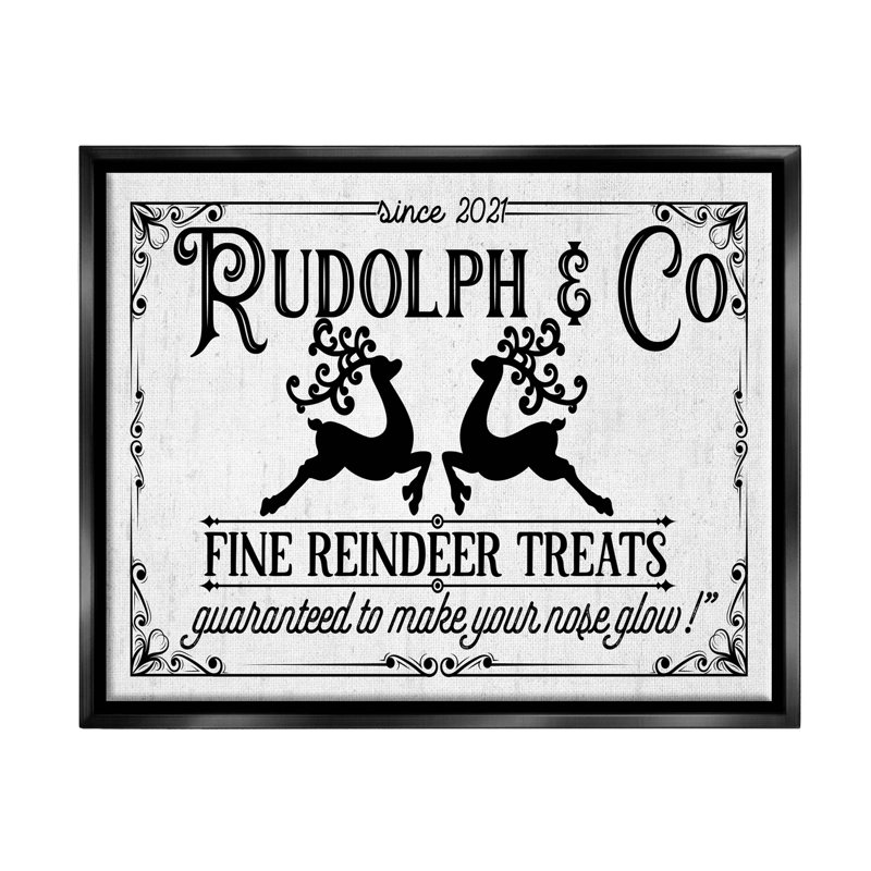 «Rudolph and Co Vintage Sign» par Lettré et doublé - impression sur bois, H 25 po x l 31 po x P 1,7 po