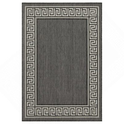 Anthracite 7 Ft. 10 In. X 10 Ft. 3 In. Indoor/Outdoor Area Rug