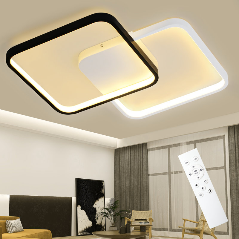 Athenna LED Flush Mount, Black/White
