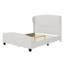 Lit tapissier en lin à tête de lit de 51 po de hauteur sans sommier tapissier-995043967-995043960
