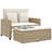 Ophelia & Co. Patio Sofa With Cushions 2-Seater Beige Poly Rattan