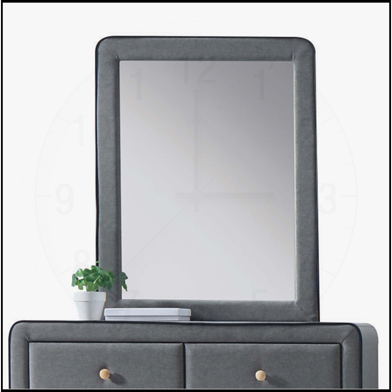 Valda Light Gray Fabric Mirror