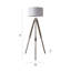 Azeline 143cm Light Wood/Chrome Tripod Floor Lamp-263734411