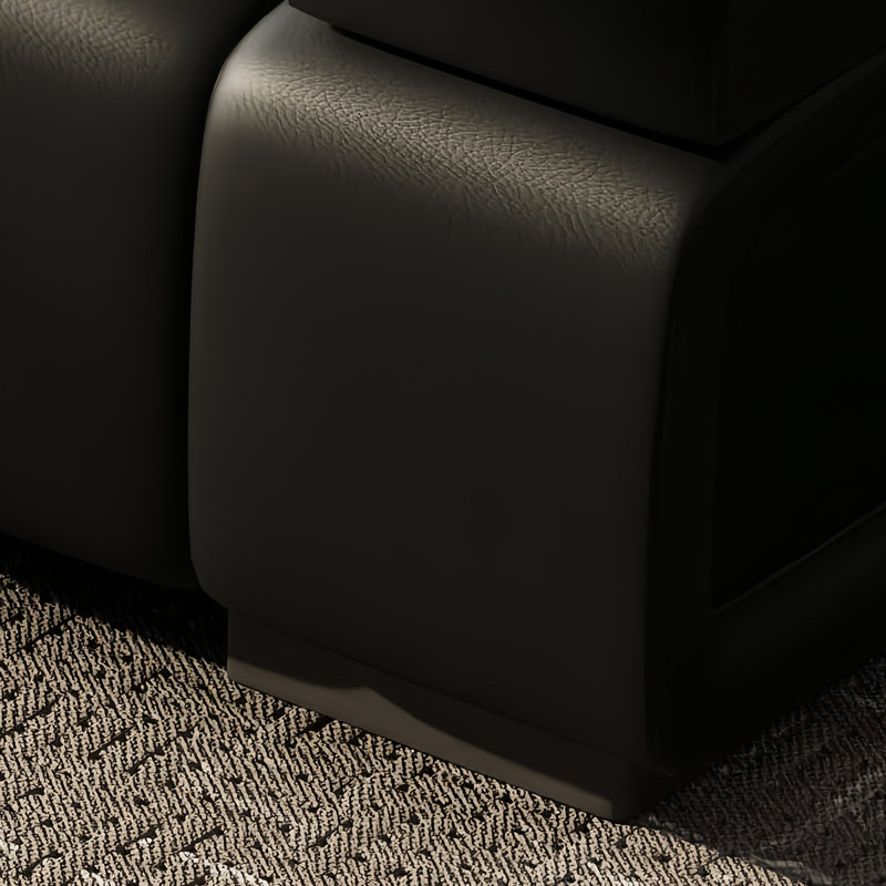 Banc rembourré en cuir, H 23,62 po x l 70,86 po x P 19,68 po, Noir
