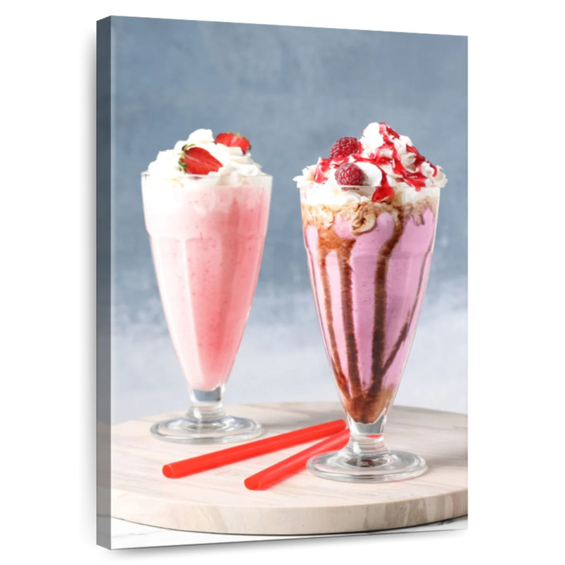 Yarlin Pink Berry Milkshakes, 24" H x 16" W