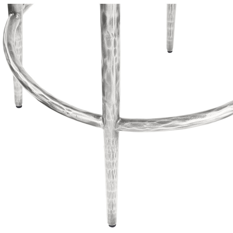 Tabouret de comptoir Ferro Hessle, Argent argent, Crème