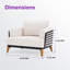 Grand fauteuil d'extérieur 40,5 po en aluminium thermolaqué avec coussins de siège épais de 5,85 po