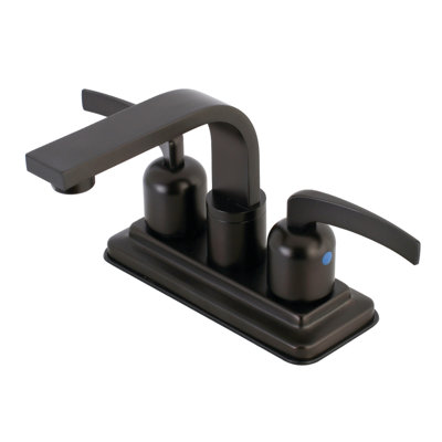 Kingston Brass Centurion Two-Handle 2-Hole Deck Mount 4" Centerset Bathroom Faucet with Push Pop-Up