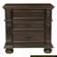 Finition cerisier foncé de conception avec table de chevet dorée 1 pièce de 3 tiroirs de style chambre à coucher