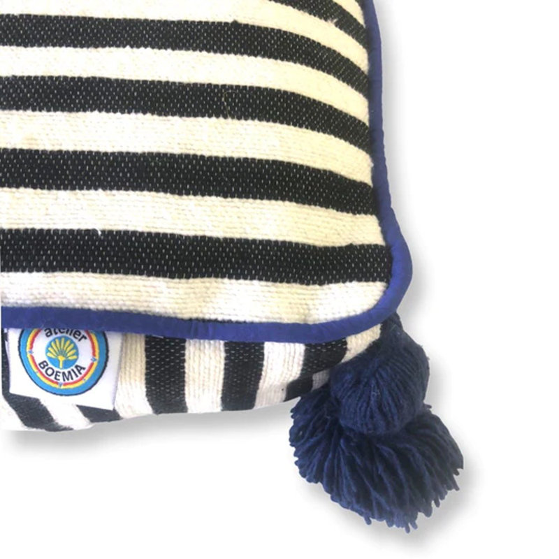 Lit pour animaux en coton Crin, Noir / blanc / bleu marine