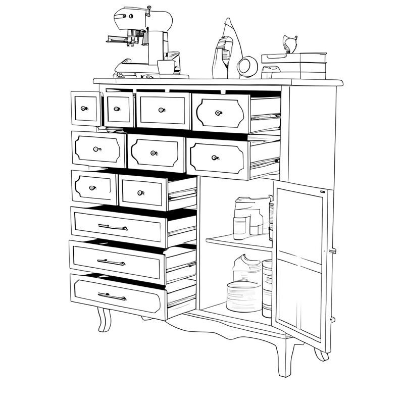Modern home multi-drawer accent cabinet, Pink