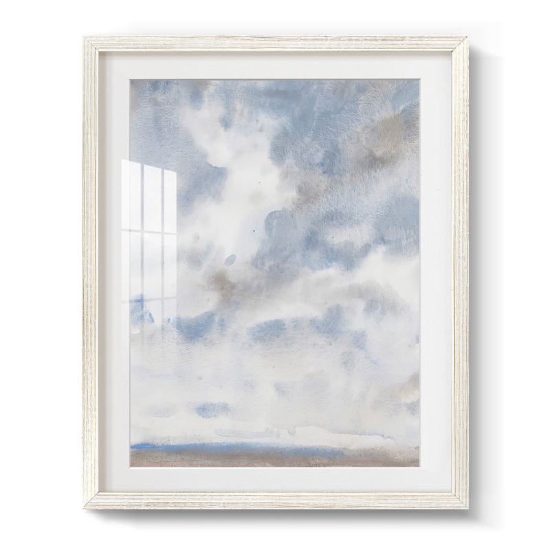 Bleu ciel III - impression encadrée, H 28,5 po x l 20,5 po, Blanc