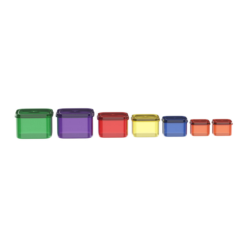 Fuller Color Portion Control Containers- 7 Piece Color Coded Food Storage Set for Meal Prep, Dieting BPA and DEHP Free, Microwave/Freezer Safe by Classic Cuisine