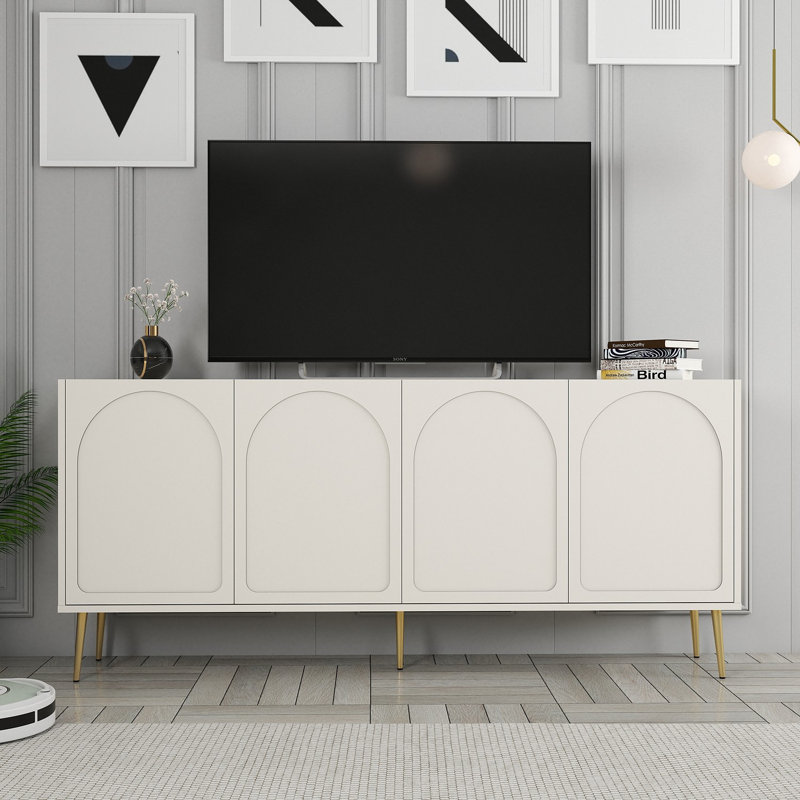 Hommy Craft 80cm Sideboard, Cream/Gold