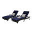 Ensemble de 2 chaises longues d'extérieur en osier avec coussins, chaise longue inclinable en osier-134933688