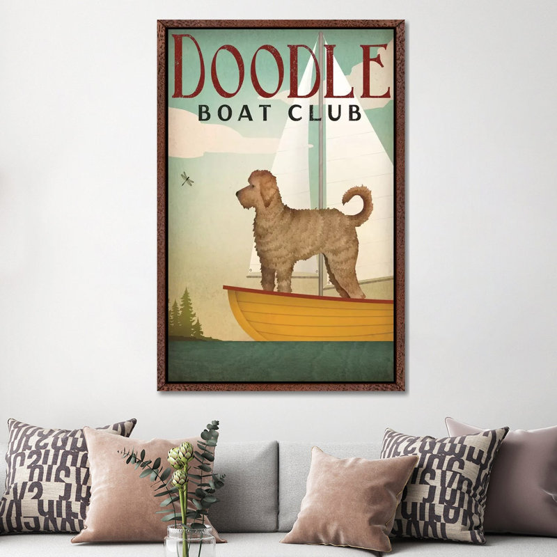 Doodle Boat Club by Ryan Fowler - Wrapped Canvas Painting, 30.48 cm H x 45.72 cm W, Wrapped Canvas