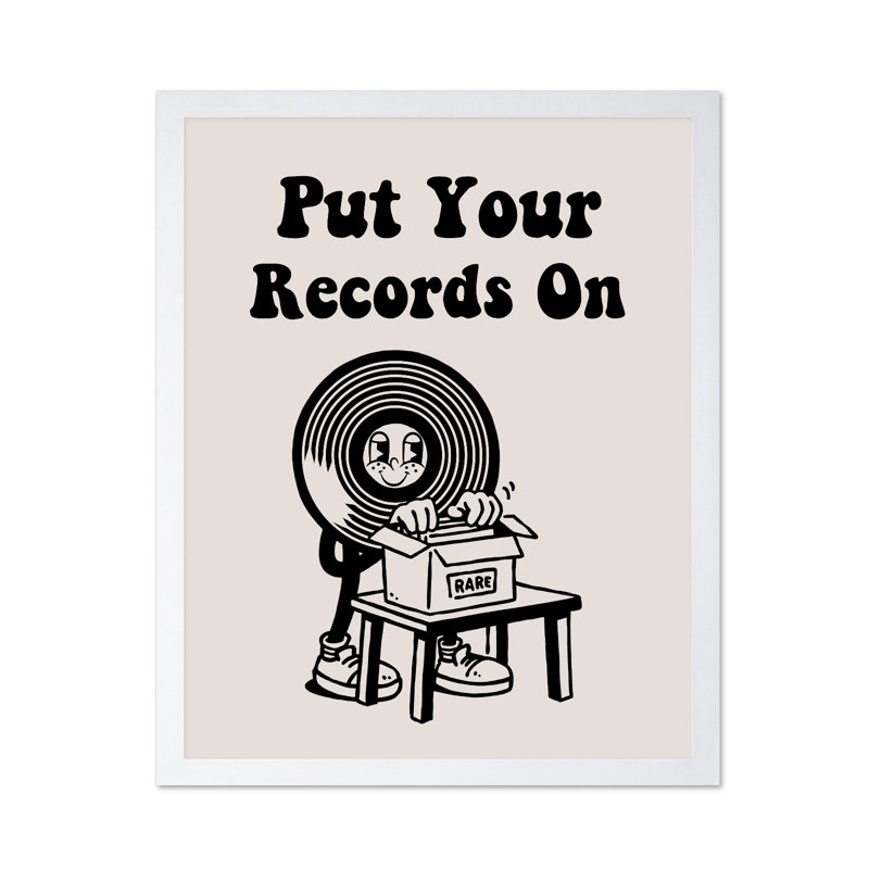 Mettez vos disques sur No1, Poster, White Framed, 16"H x 20"W
