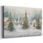 Toile tendue avec motif de chutes de neige blanches-1111257924