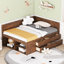 Lit de jour avec noyer pratique Space Saver - taille fonctionnelle tiroirs et tablettes en noyer-580638724-580638726
