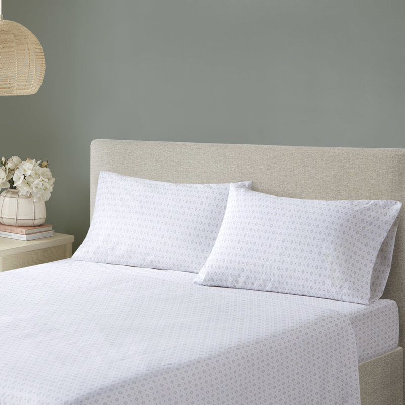 Drap et édredon 100% - Grand lit taupe mauve avec draps, Édredon de grande taille et 5 pièces supplément