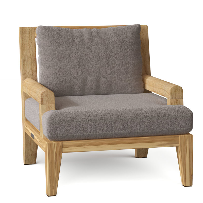 Mendocino Outdoor Teak Lounge Chair, Ash
