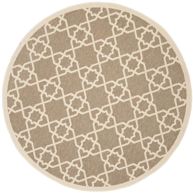 Dirks Performance Geometric Indoor/Outdoor Area Rug, Round 7'1"