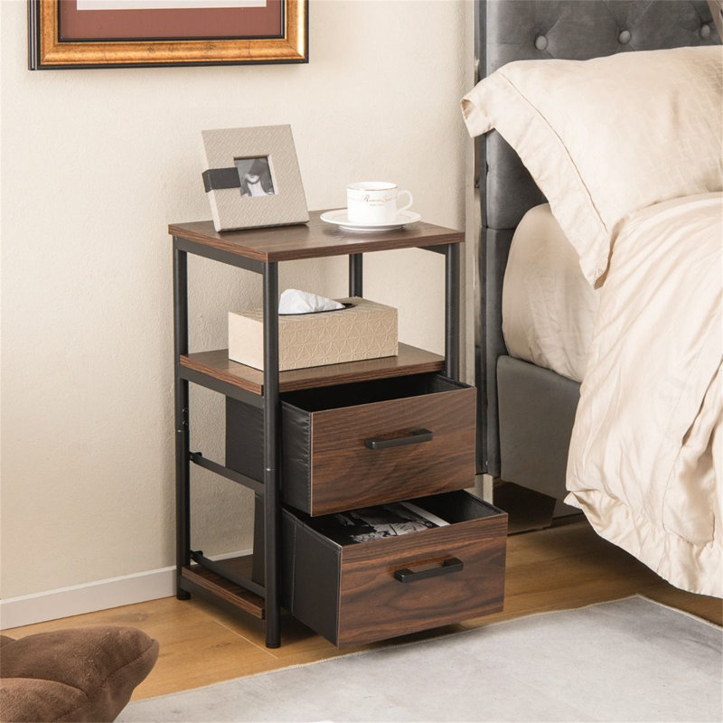34cm W Metal Bedside Table
