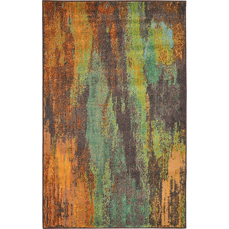 Rizer Washable Abstract Indoor Rug, Rectangle 3'3" x 5'3"