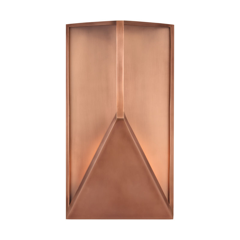 Punto LED Outdoor Wall Lantern, Natural Copper, 16.2" H x 4.3" W x 9" D