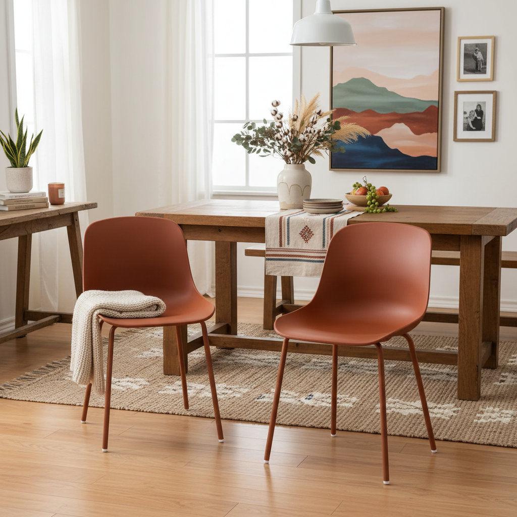 Meli Dining Chair, Brick-red