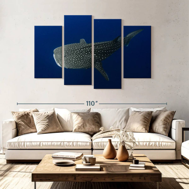 Brampt Whale Shark In Deep Blue Water, 54" H x 84" W