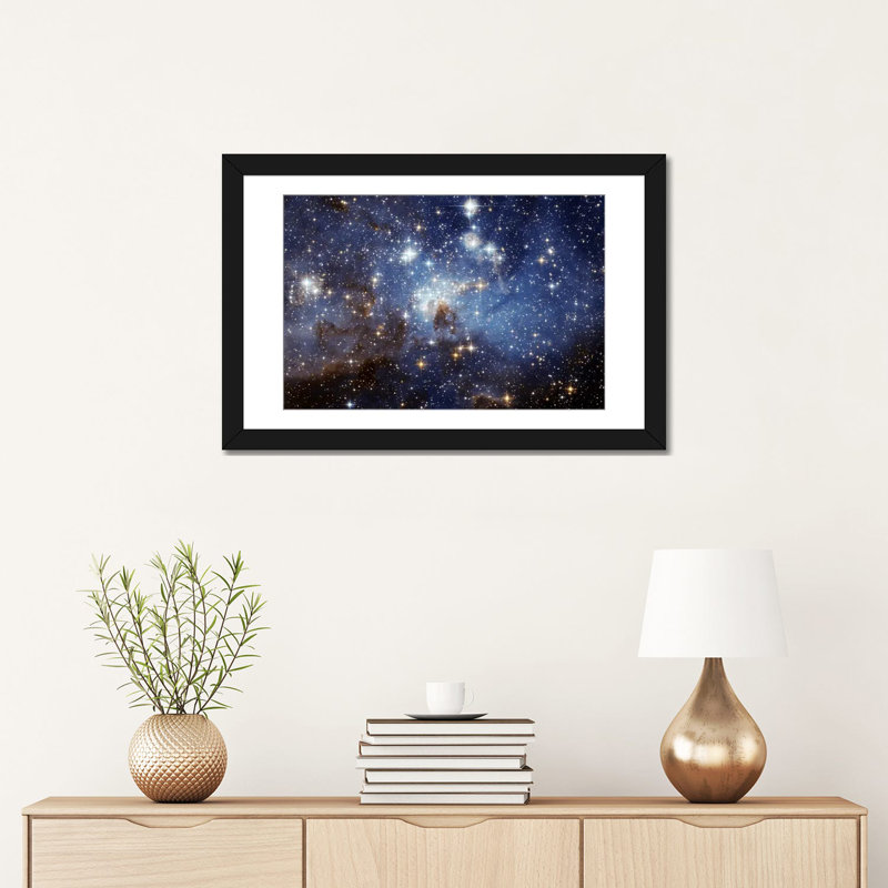 « astronomie » et « space », art sur toile, H 16 po x l 24 po x P 1 po, Papier avec cadre noir