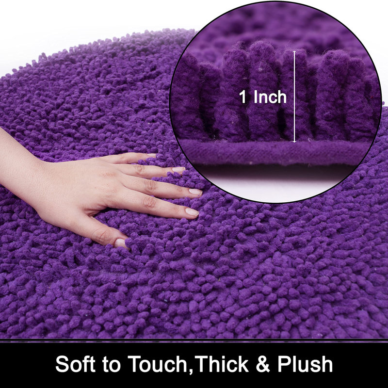 Virginio Non-Slip Bath Rug, Purple