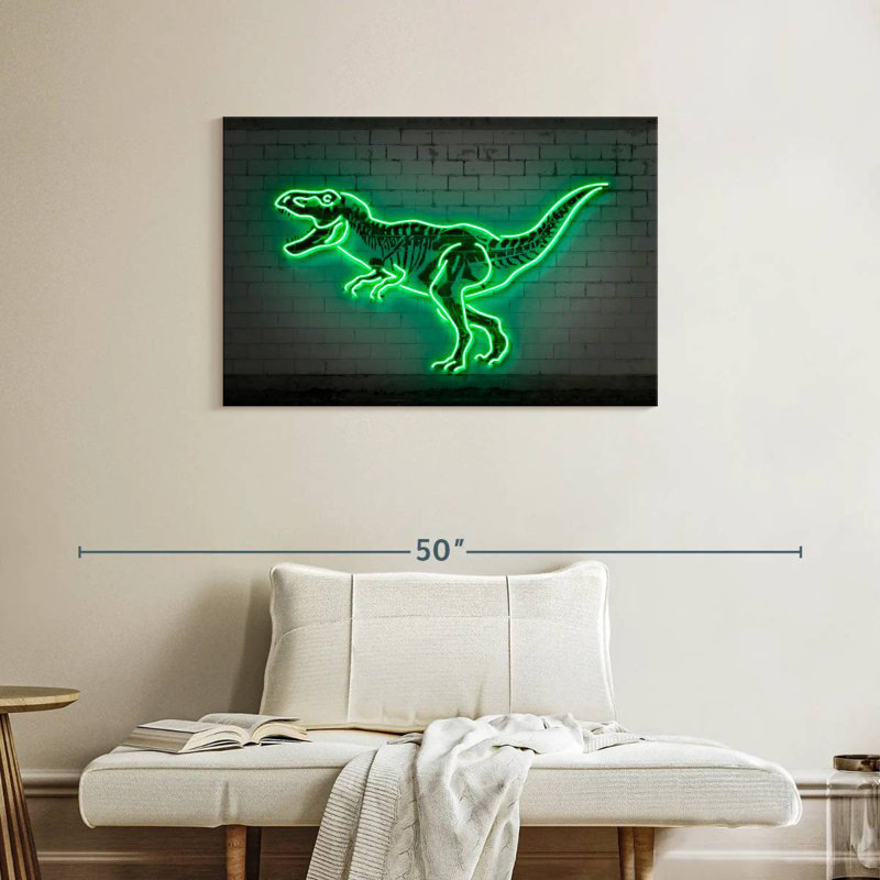 Neon T Rex, 24" H x 36" W